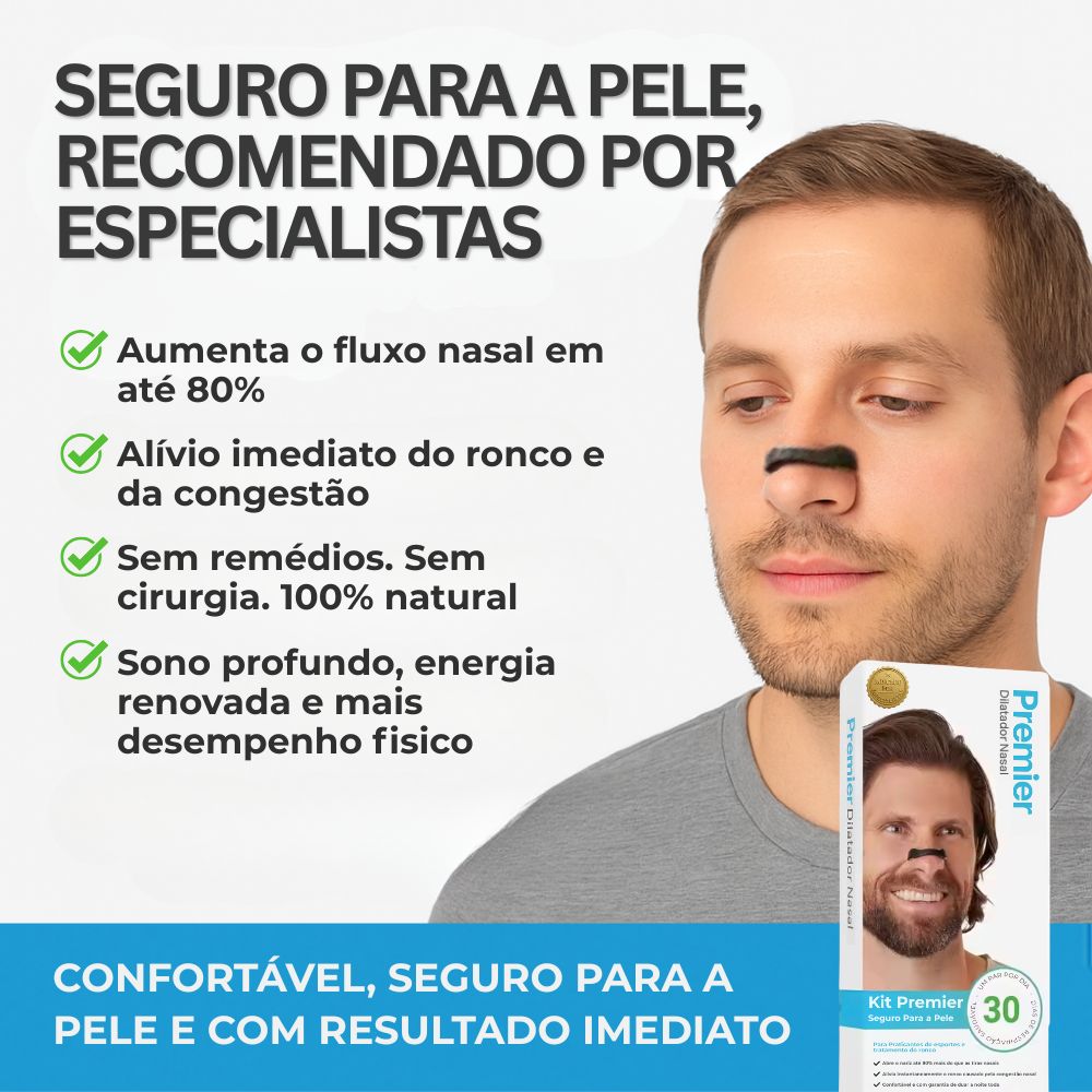 Dilatador Nasal Magnético Premier Original - Kit Econômico com 30 pares