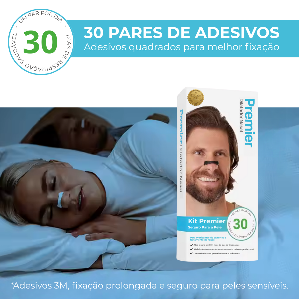 Dilatador Nasal Magnético Premier Original - Kit Econômico com 30 pares