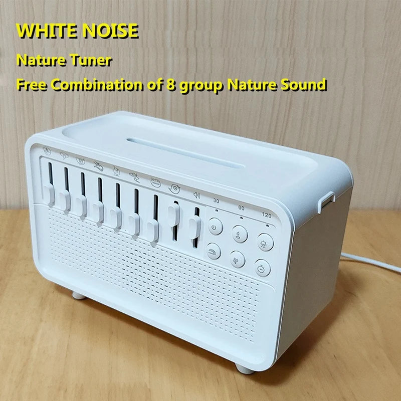 White Noise Machine Diffuser Air Aroma Diffuser Humidifier With 8 White Noise Adjustable, Night Light, Bluetooth Speaker