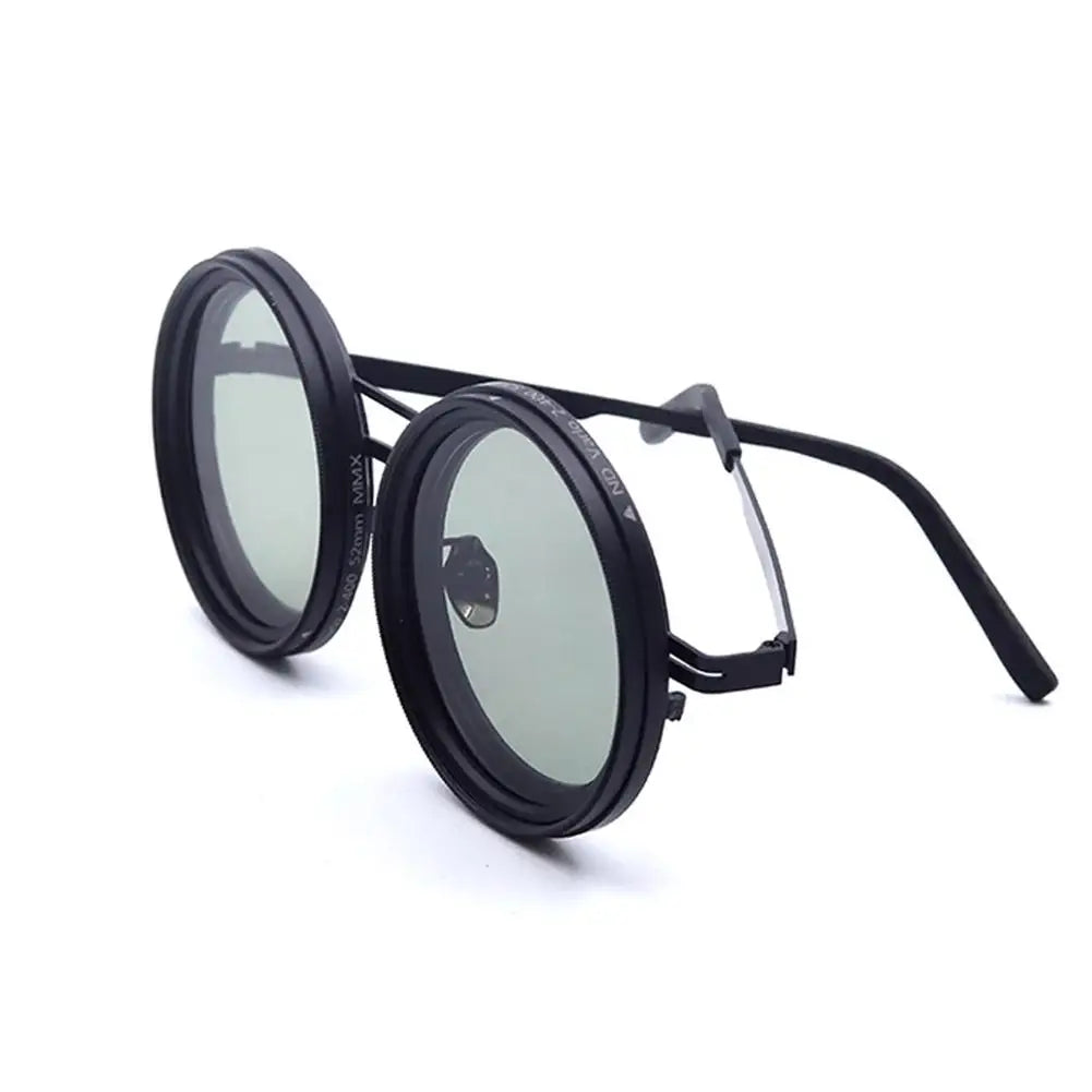 Polarized Fishing Sunglasses ND2-400 Adjustable Dimming Vintage Punk Sunglasses with Round Lenses Fishing Gift with Hard Case