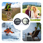 Polarized Fishing Sunglasses ND2-400 Adjustable Dimming Vintage Punk Sunglasses with Round Lenses Fishing Gift with Hard Case