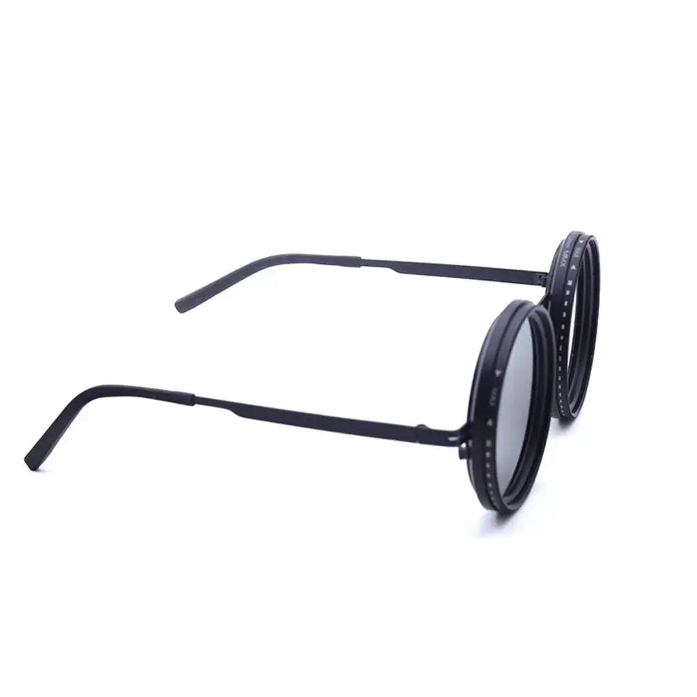 Polarized Fishing Sunglasses ND2-400 Adjustable Dimming Vintage Punk Sunglasses with Round Lenses Fishing Gift with Hard Case