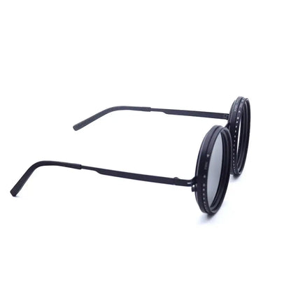 Polarized Fishing Sunglasses ND2-400 Adjustable Dimming Vintage Punk Sunglasses with Round Lenses Fishing Gift with Hard Case