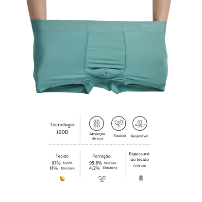 Kit 3 Cuecas Seda Gelo Elastano Anti Odor Anti Bacteriana