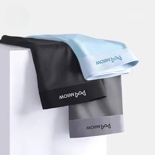 Kit 3 Cuecas Seda Gelo Elastano Anti Odor Anti Bacteriana